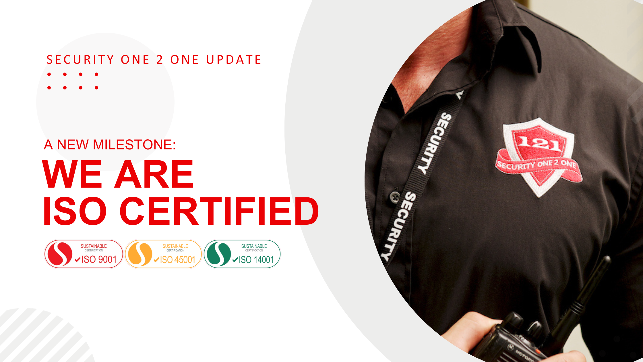 Security One 2 One is ISO certified